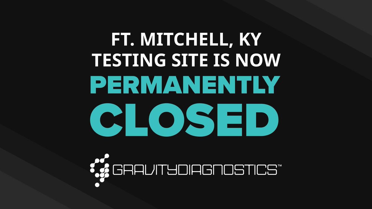 GravityCLIALab's tweet photo. Gravity's #FtMitchell testing site will now be permanently closed.

Our #Covington and #Florence testing locations will remain open 7 days a week and provide a combined 16 hours of availability on weekdays and 14 hours on weekends. 

@nkyhealth @hcollaborative @FortMitchellPD https://t.co/FmCC5rjUpg