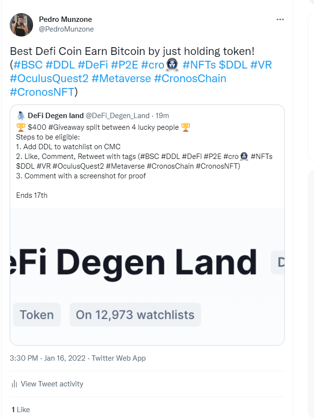 PedroMunzone's tweet photo. @DeFi_Degen_Land Done🚀 https://t.co/szqDTdtwHU
