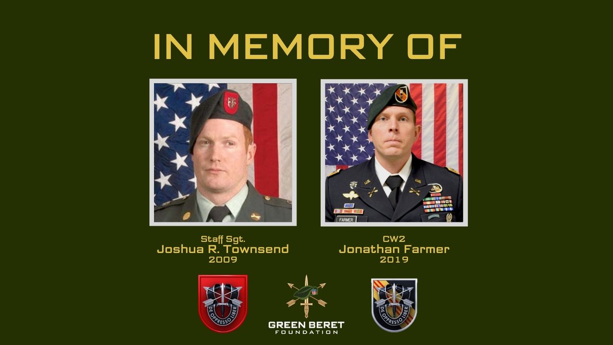 GreenBeretFound's tweet image. Today we remember SSG Joshua R. Townsend who died from a non-combat related accident on this day in 2009. We also remember CW2 Jonathan Farmer killed in action on this day in 2019. SSG Townsend was assigned to @7thForces. CW2 Farmer was assigned to @5thForces. #DOL
