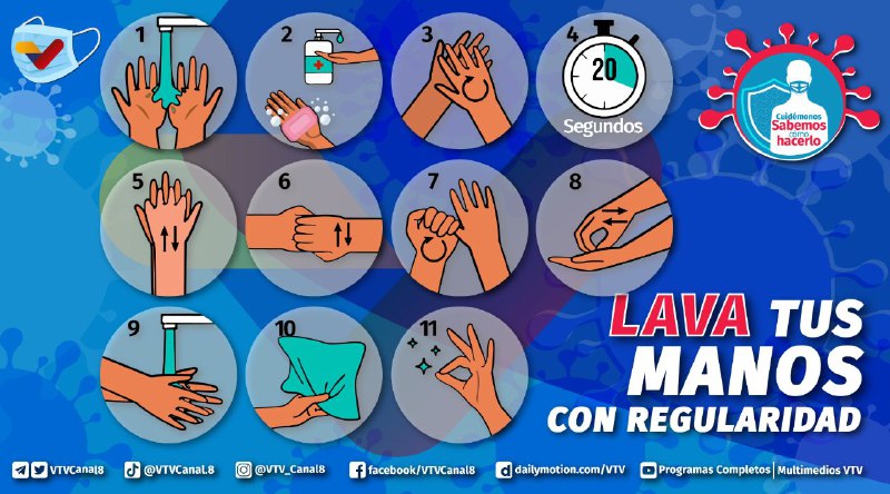 #CuidaTuSalud🛡️| Al lavar tus manos correctamente, contribuyes a prevenir la propagación del virus.

#SomosEscuadrónSaludable