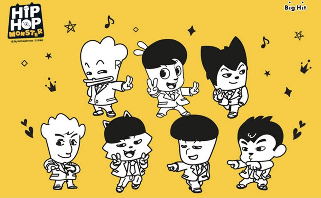 🟣 HIP HOP MONSTER (2014) Nesse primeiro webtoon, cada membro do