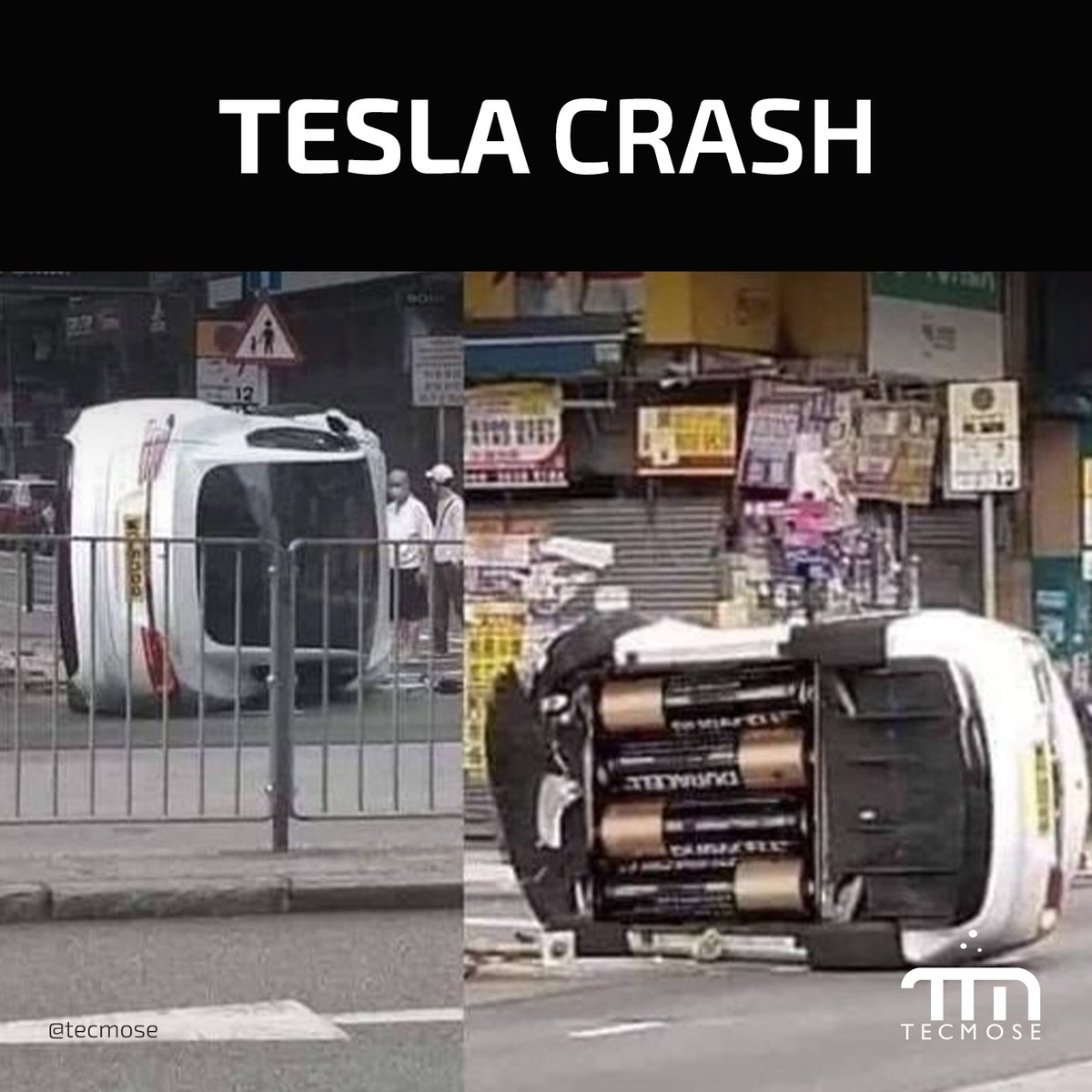 TecMose's tweet photo. #TESLA Crash https://t.co/6rex7Qw7ni