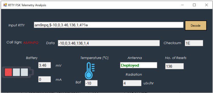 RTTY packet from <a href="/orionspacenepal/">ORION Space</a> SanoSat-1 decoded! Received at 10:05 UTC using <a href="/spacemanictech/">Spacemanic</a> Ground Station in Slovakia. #amsat #smallsat #pocketqube #Transporter3