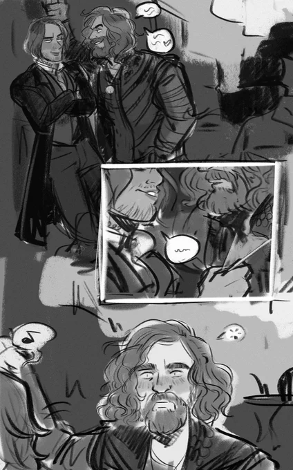 A kofi request i totally got a little carried away with for a flirty jaskier and netflix lambert~ thank you @contranyms for the support!!! 