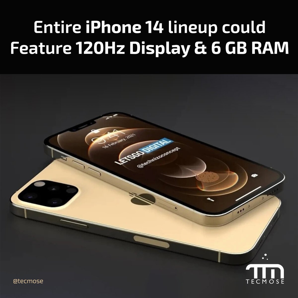 TecMose's tweet photo. All iPhone 14 Models to Feature 120Hz Displays, 6GB of RAM, and More
#iPhone #Apple #AppleiPhone #iPhone14 #TecMose #Technology https://t.co/ONRLxtZppC