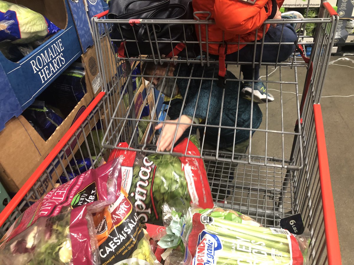 Could not have been prouder to see my 5 year old start loading the cart at Costco this way because the sides are too high for him. No suggestions from wife or me. Started doing it all on his own
