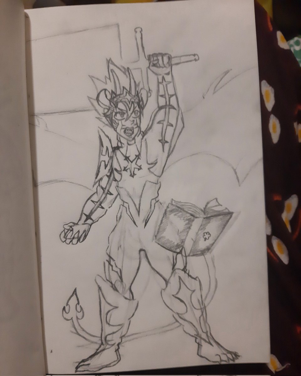 AxisPhantom's tweet image. I keep forgetting to post here but an asta that got messed up on the inking stage #traditionalart #BlackClover #Asta #manga #anime #art