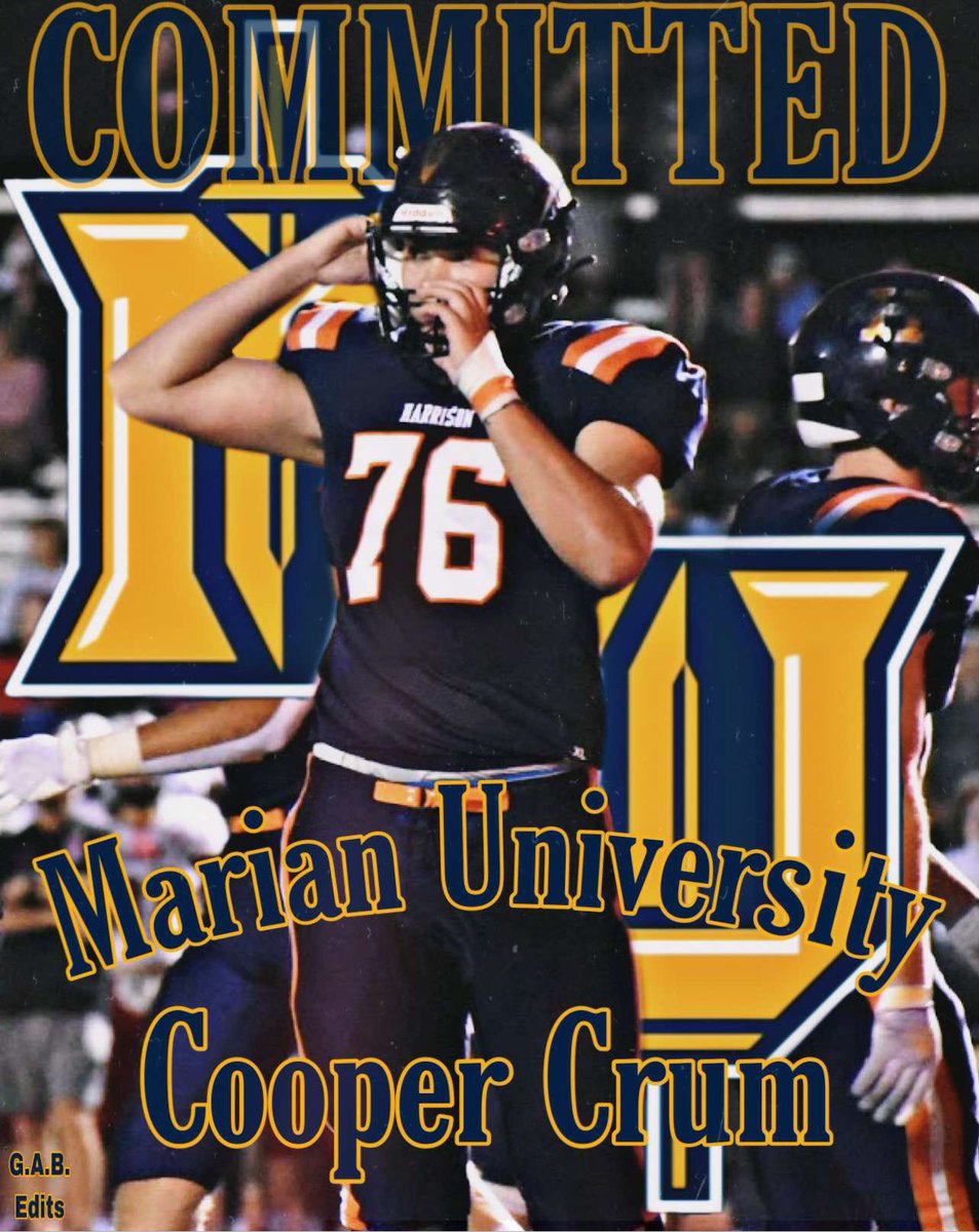 CooperCrum4's tweet photo. Thanks to everyone who helped me get to this point! @TerryPeebles @CoachWhalen59 @MarianUFootball @22Rinehart @ET_Football @HHSRaiderTrack https://t.co/8BkTpSW9X4