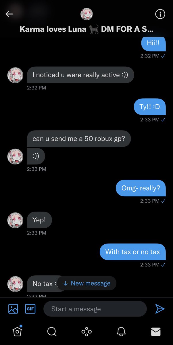 Alexia36548850's tweet photo. #K4RM4PROOFS SUPER SUPER NICE!!! Gave me 50 robux no tax for BEING ACTIVE!!! ๐ฅฐ๐๐ https://t.co/zvfNzm1KAX