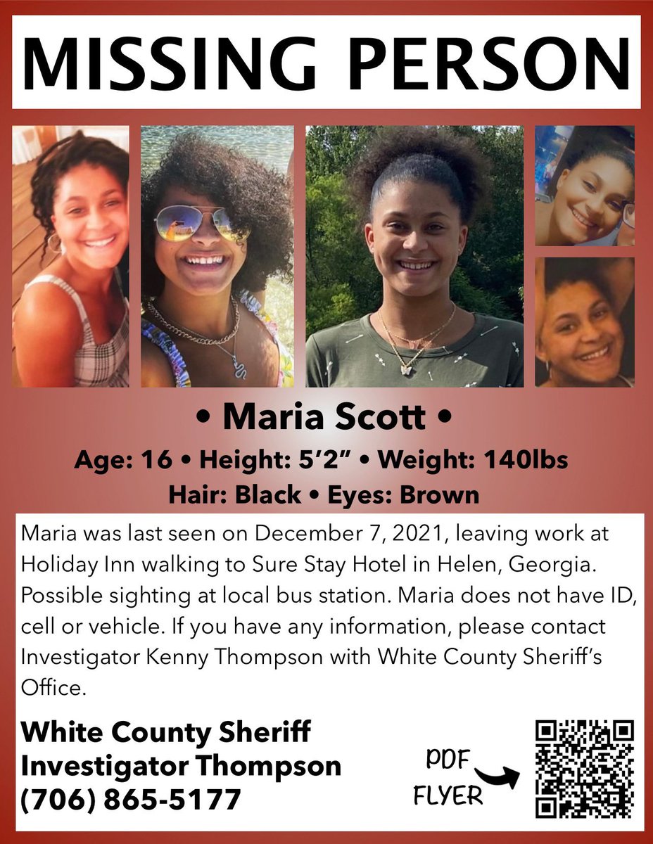 DopeSoulGirl's tweet photo. 🚨🚨 Missing:  Maria Scott (16yo) 🚨🚨
Please retweet and tag anyone know know in GA!!! 🙏🏻♥️#mariascott #whitecounty #georgia https://t.co/B2A8JZWwAx