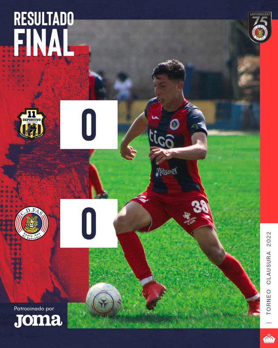 CDeportivoFAS's tweet photo. #ReservaFAS
🐯🏁 ¡Finaliza el partido de la Categoría Reserva! 

Empate en la Jornada 1 🆚 Once Deportivo, los dirigidos por Juan Carlos Moscoso rescatan un punto en un complicado encuentro. 

#CDFAS #LMF #ElSalvador https://t.co/xiwa38TfDg