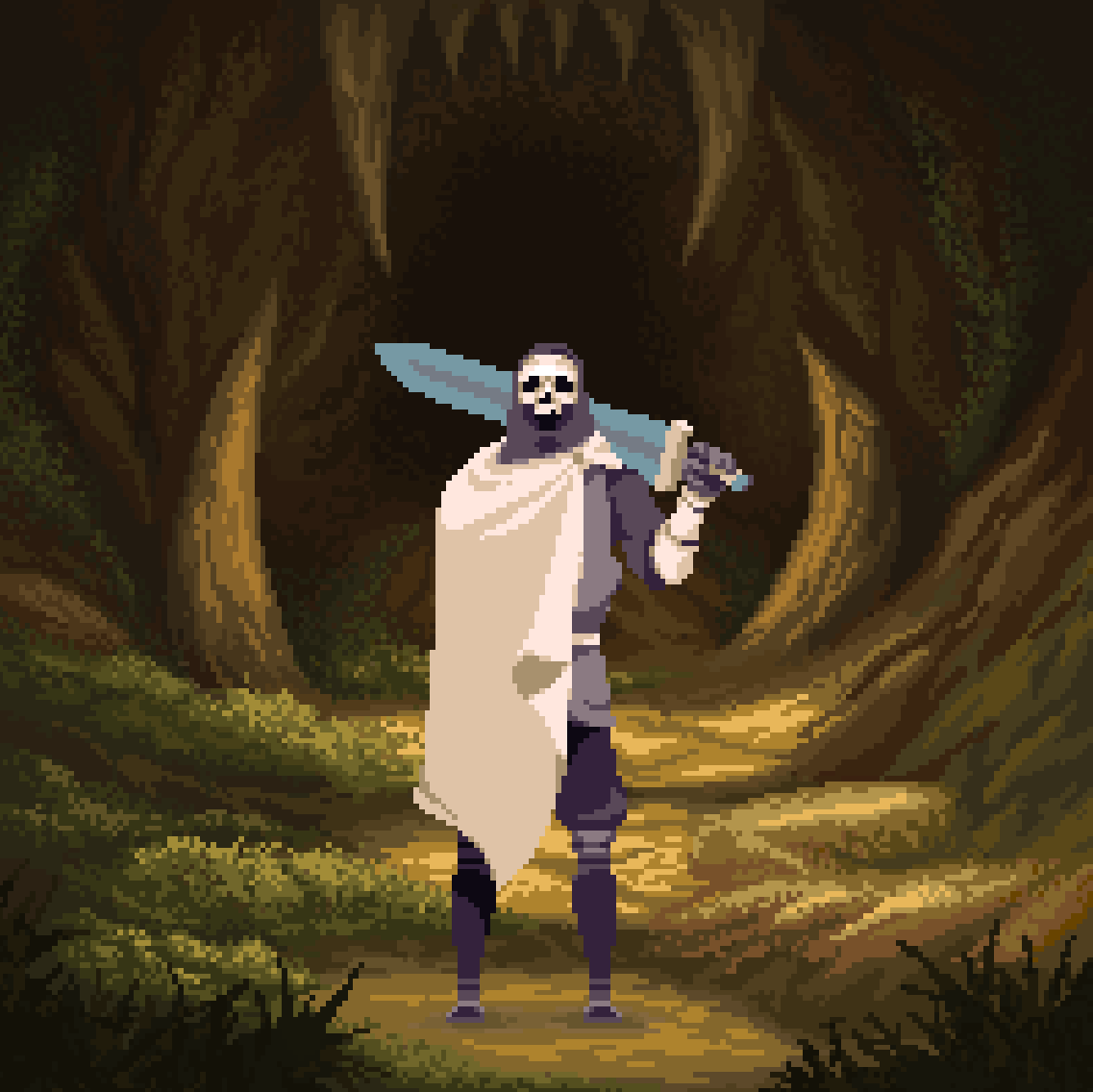 AkuiProject's tweet image. Grim - 1 of 4 playable characters
Undead Swordsman
Damned to eternal life after going against the Malevolent, he is now faced with the struggles of undead suffering. He intends to defeat them to undo his curse.

#projectakui #videogames #pixelart #roguelike #indiegames