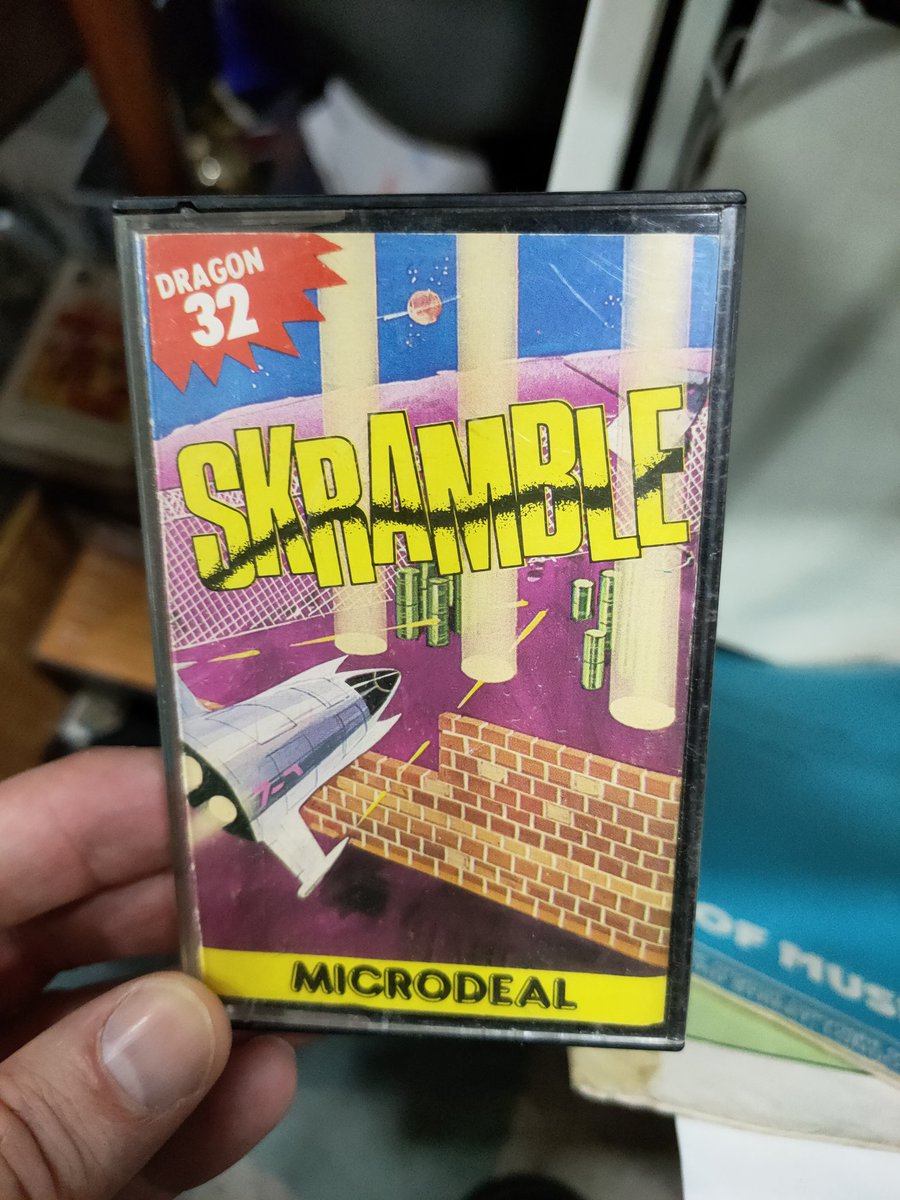 2000_dc's tweet image. More goodies spotted at the second hand shop yesterday.

Skramble on tape for the Dragon32.

#dragon32 #homecomputing #retrocomputing #tapes #8bit #retro #retrogaming