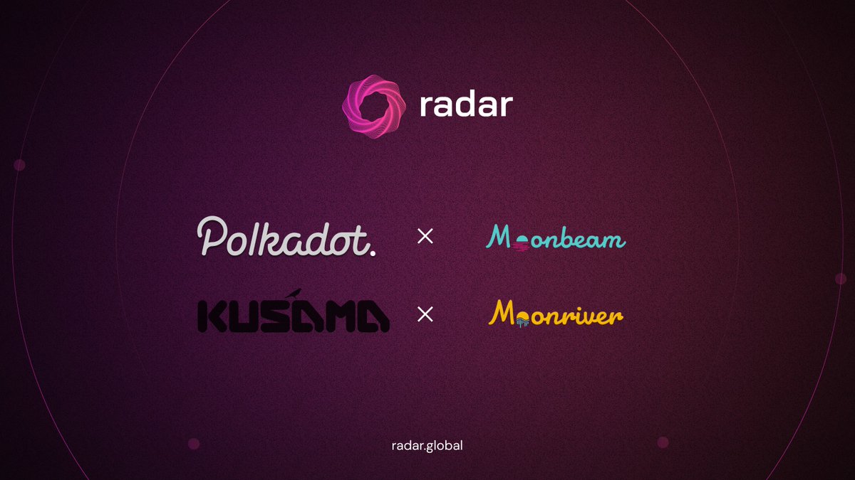radarprotocol's tweet photo. #Moonriver integration across the Radar Ecosystem is next 🌊📡

Moonriver &amp; Moonbeam supporting Radar's reach and growth throughout #Kusama &amp; #Polkadot 🔥

Read more via: https://t.co/mOTFfxHimv

#Radar #Moonriver #Moonbeam #Polkadot #Kusama https://t.co/L4YG4PNmUJ