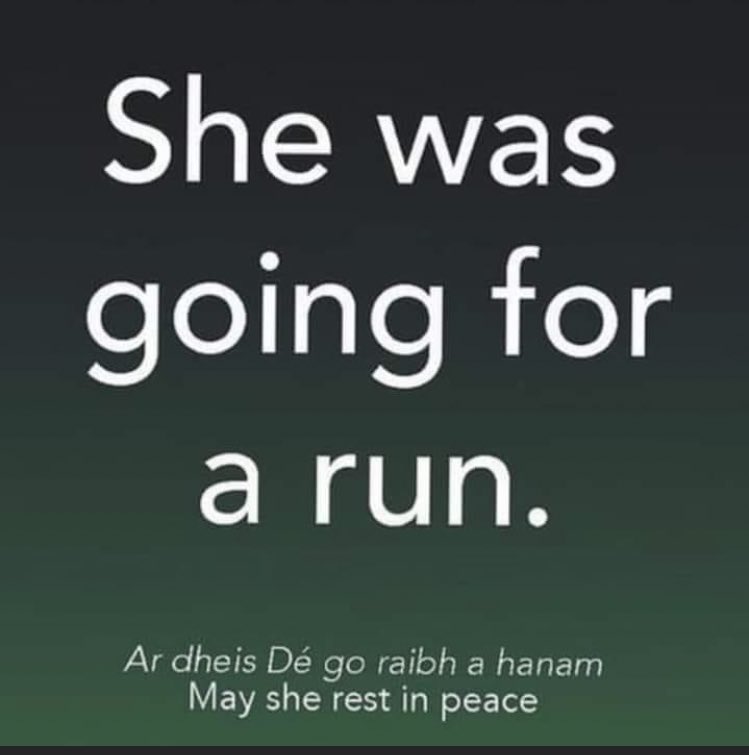 marlowborn's tweet photo. Todays #VRC in memory of #AshlingMurphy all women should feel safe to run the streets, fields & paths where we live without fear @runningpunks Tunes from @DamoDempsey #almightylove #runningpunks #missingyoutoday #runningpunks https://t.co/4GEobnR5mk