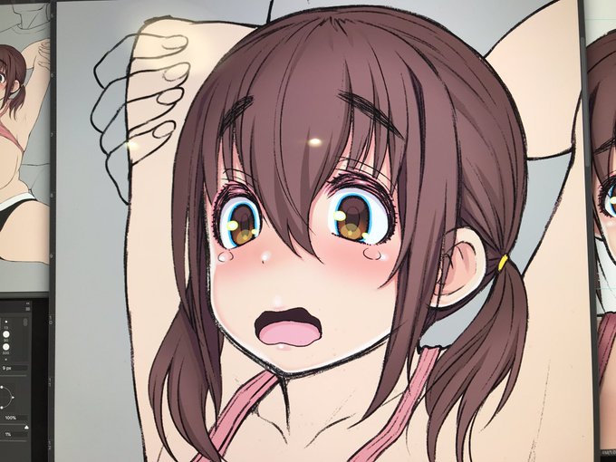 原画終わって彩色中です_φ(・_・ 