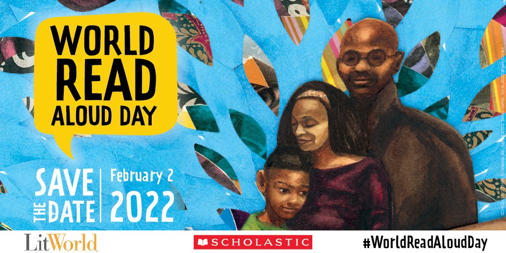 Scholastic's tweet photo. On February 3, get ready to celebrate reading aloud around the world. Join in the celebration on social media by using #WorldReadAloudDay when you share photos and videos of how you read aloud. Learn more about the celebration and @LitWorld here: https://t.co/XJOy6NfFcd https://t.co/oDLW25QppB