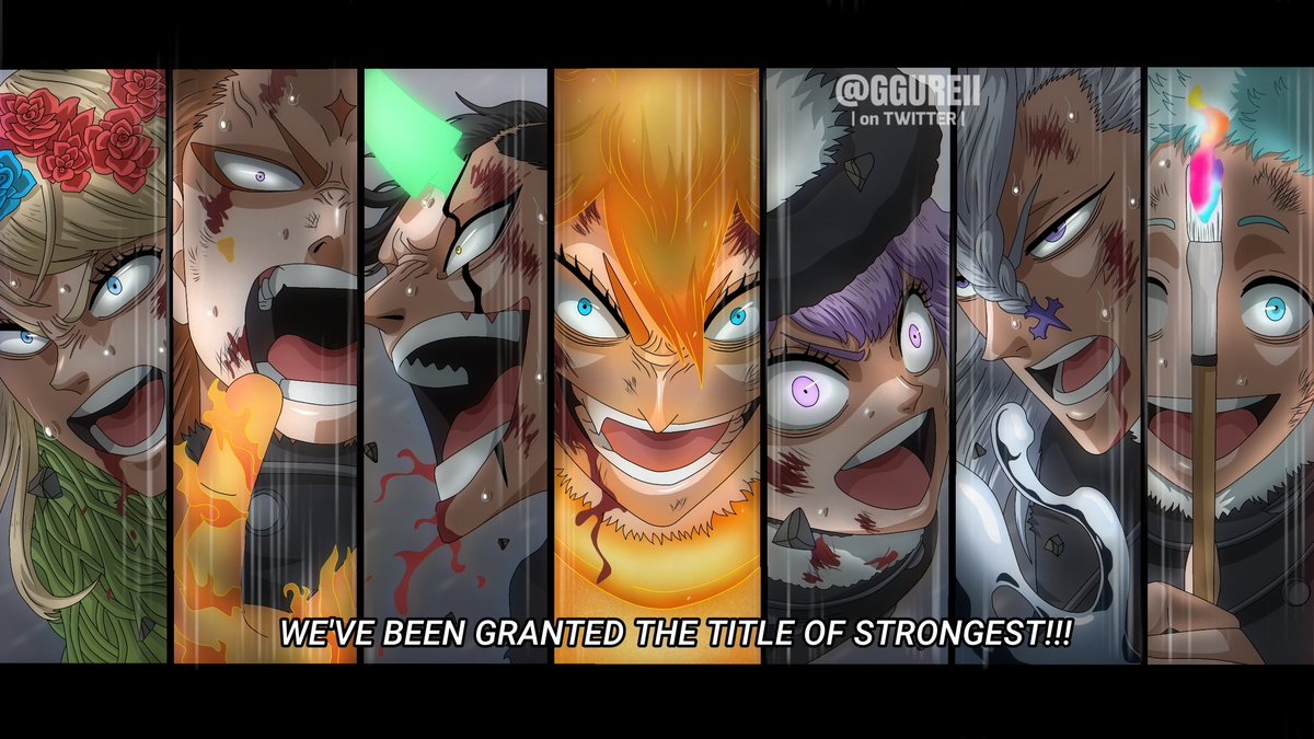 ggureii's tweet photo. Black Clover 319
“We've been granted the title of strongest!!!” 

(reposted with a subtitle and added a little more details)
#mangacoloring #BlackClover https://t.co/5WTPali9GO