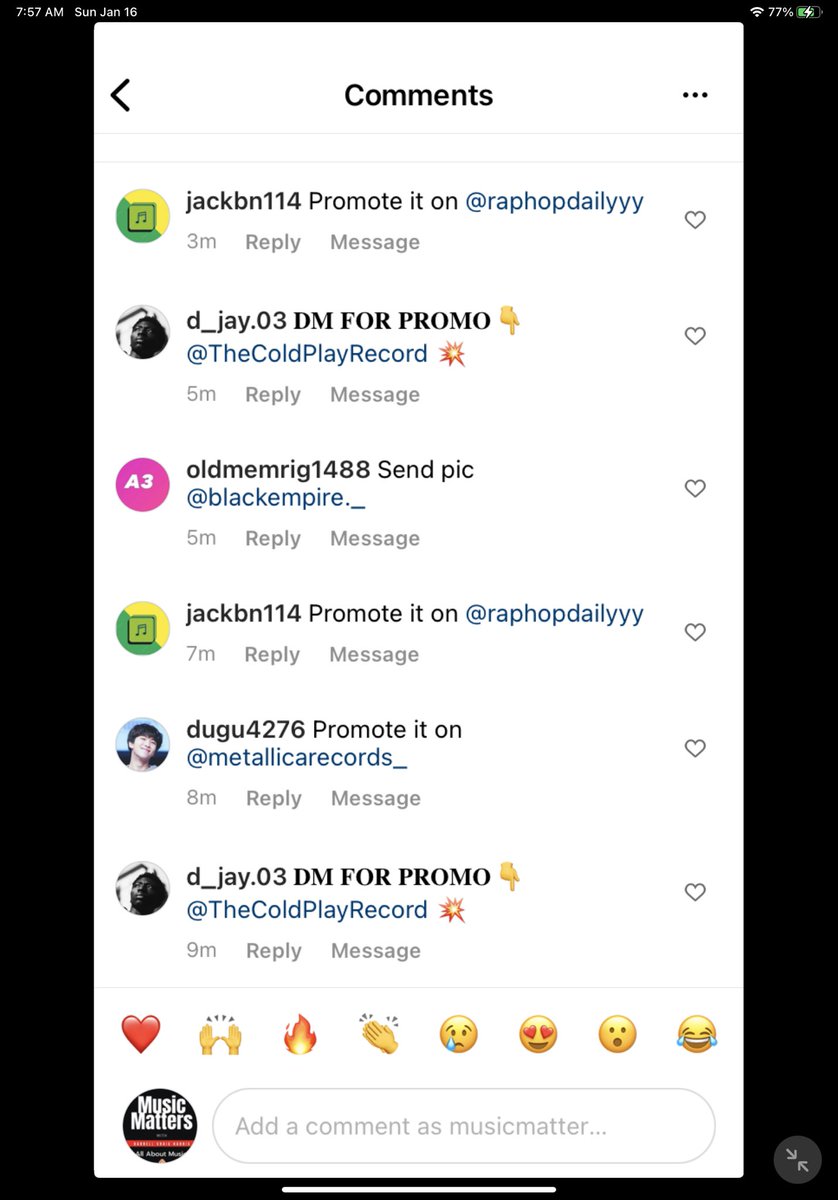MusicMattersDH's tweet image. All of this crap on just one of my @instagram posts! Does anyone work at #instagram? Anyone in charge of getting rid of fake #spam accounts! @Meta @InstagramComms #instafail #instagramscam