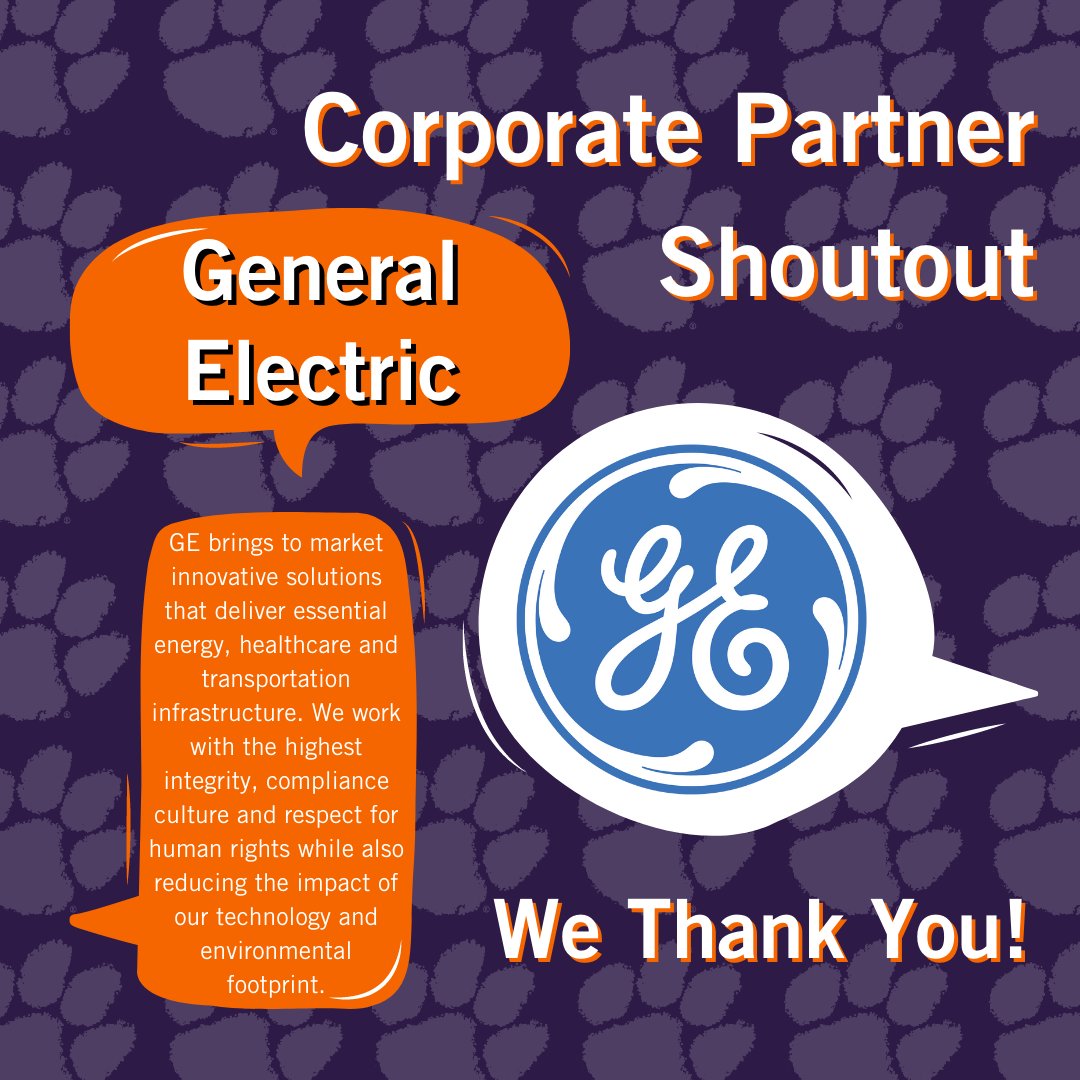 Corporate Partner Shoutout - General Electric

Thank you for your support!