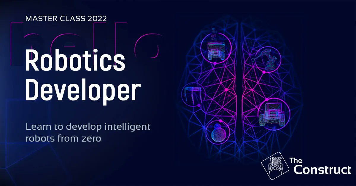 _TheConstruct_'s tweet photo. 🤖 Kickstart Your Career in #RobDev. Enroll in our #Robotics #Developer #MasterClass
Enroll now! 👉🏼https://t.co/zFSpgypMN8
📅 February 7, 2022.
100% #Practical. 100% #Online. No experience is necessary.
#goROS #LearnROS https://t.co/rUkx1bGE8g