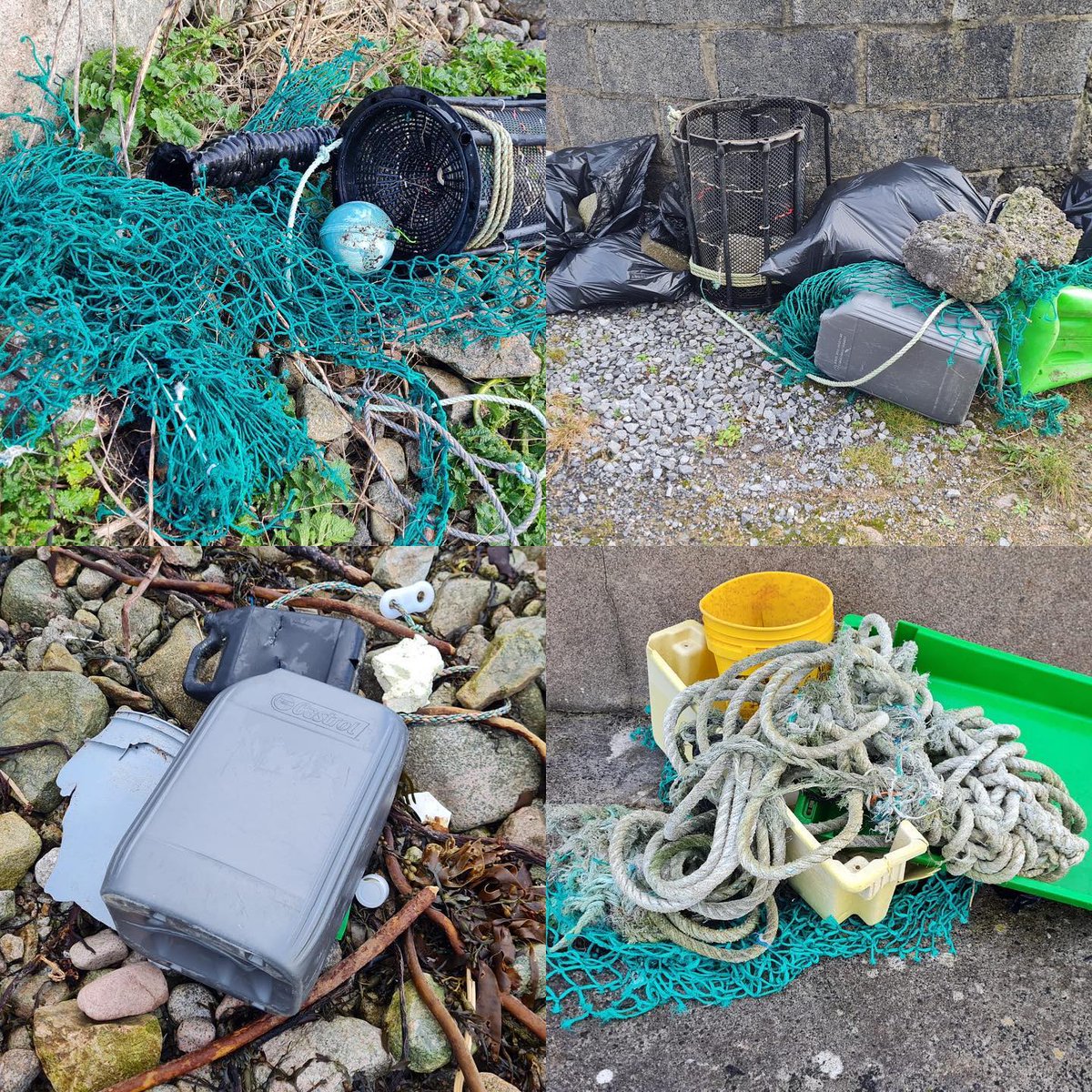 Thank you to volunteers from Bailte Slachtmara Bhearna who braved the cold to help litter pick their beautiful coastline. "A large amount of litter that was washed up on the shore and also deposited along the roads was collected. Maith Thù gach duine" #CleanCoasts