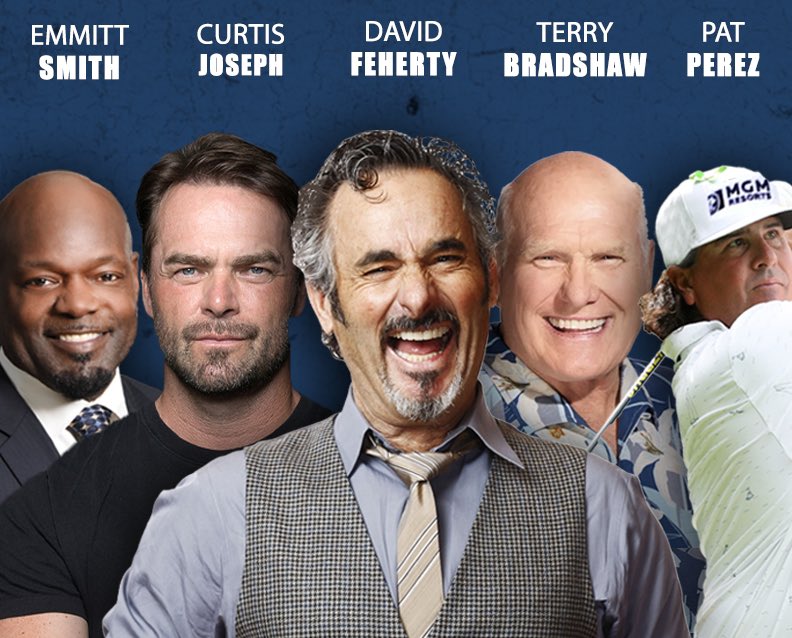 Hey TO.. will your lockdown be over by June? I'm bringing @emmittsmith22 #TerryBradshaw #PatPerez @cujo w/ me to #FehertyClassic for an aft & eve of laughs June 7 at @glencairngolf @clublink Pre-sale Wed @ 10AM, PW: FEHERTWIT. fehertyofftour.com/classic for info! *Limited Capacity*