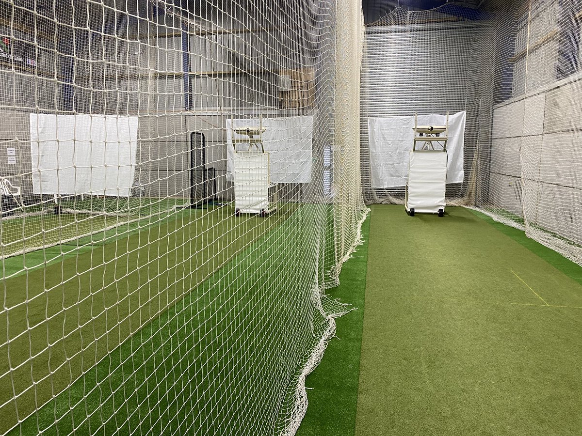 In our dedicated batting facility, lanes 1 &amp; 2 both have Bola Pro machines included for users, a Paceman Pro in lane 3, which is a slightly shorter lane, ideal for juniors.

The surface is the same as used in the Lords indoor school, providing a consistent reliable bounce. 🏏🏏