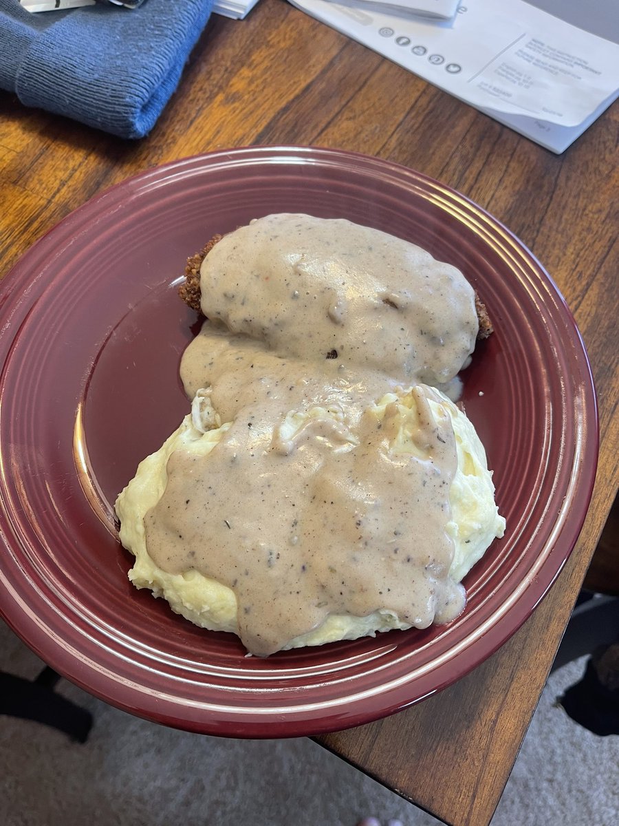 Rudebp's tweet photo. Country Fried Steak! It’s what’s for brunch! #thisdoesntsuck https://t.co/DmygJJIz8T