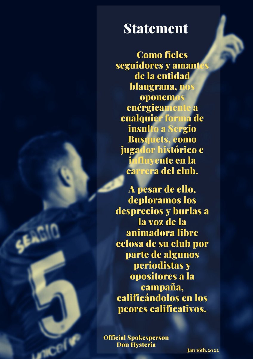DonHamza93's tweet image. ⚠️🚨||Comunicado preliminar de la campaña para exigir el envío de Sergio Busquets al banquillo
"#BusquetsEnElBanquillo "