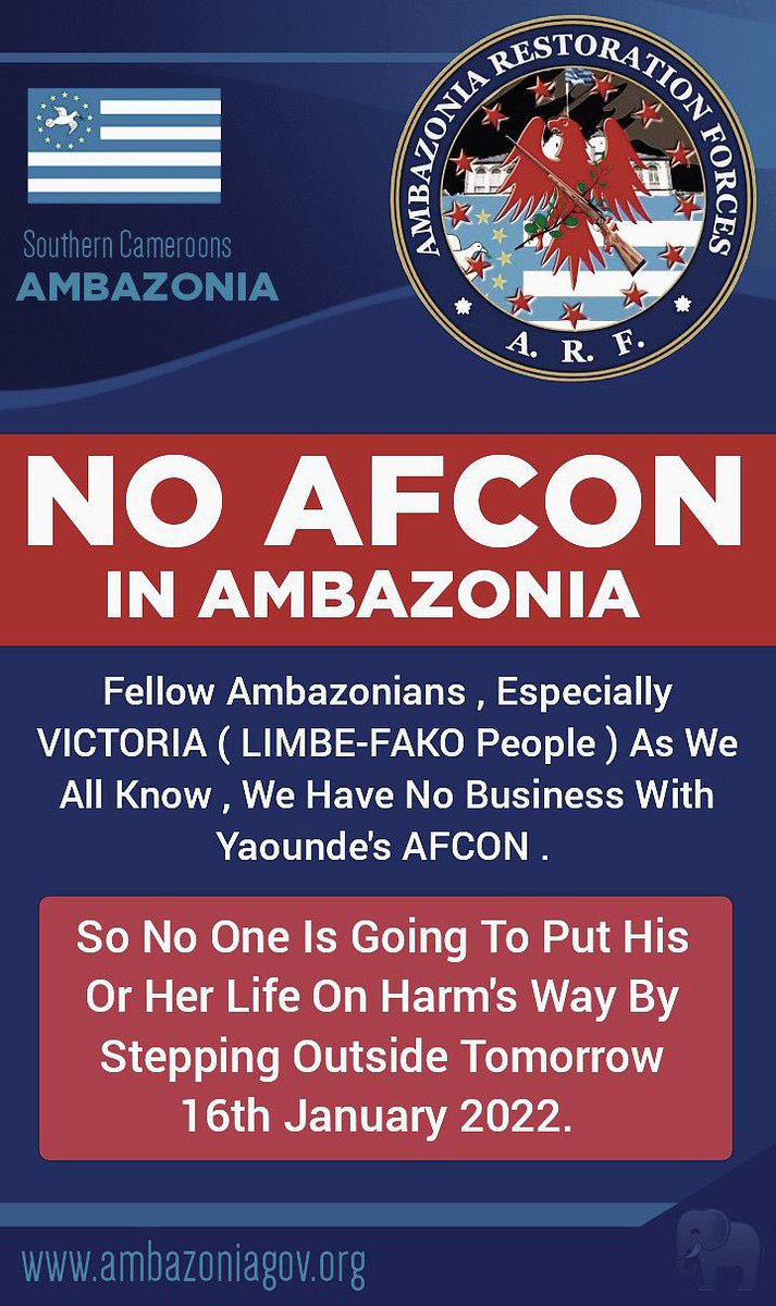 pabiedu1's tweet photo. 1st #AFCON2021  match in Victoria #Warzone #Ambazonia was reportedly a disaster. All tickets revenue = 3,500fcfa (under$7).
@caf_online @PresidenceMali 🇲🇱 @TnPresidency 🇹🇳 @MCGhazouani 🇲🇷 @PresidentBio 🇸🇱 @Presidency_GMB 🇬🇲 @TotalEnergies @BusterEmil @LouncenyFall @SecBlinken https://t.co/o1aK9KZcQt