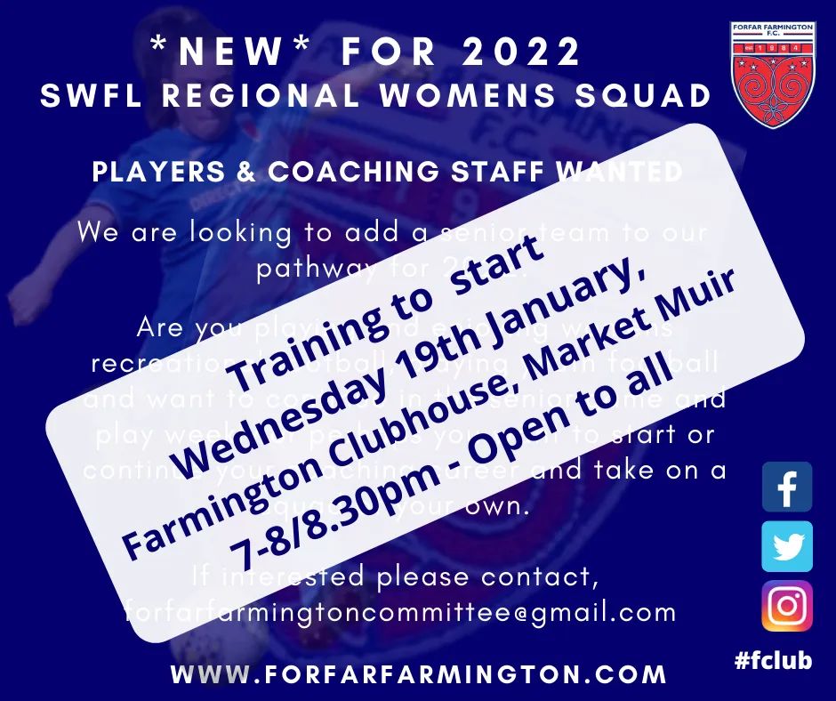 Farmington_FC's tweet photo. **NEW** SWFL Squad Training starts Wednesday 19th January, if you have been in touch we look forward to seeing you then, if not why not come along and give it a try, complete the attached form to note your interest 💙⚽
https://t.co/HN3KpveOPK
#fclub #returntofootball https://t.co/qbIzC4TbBJ