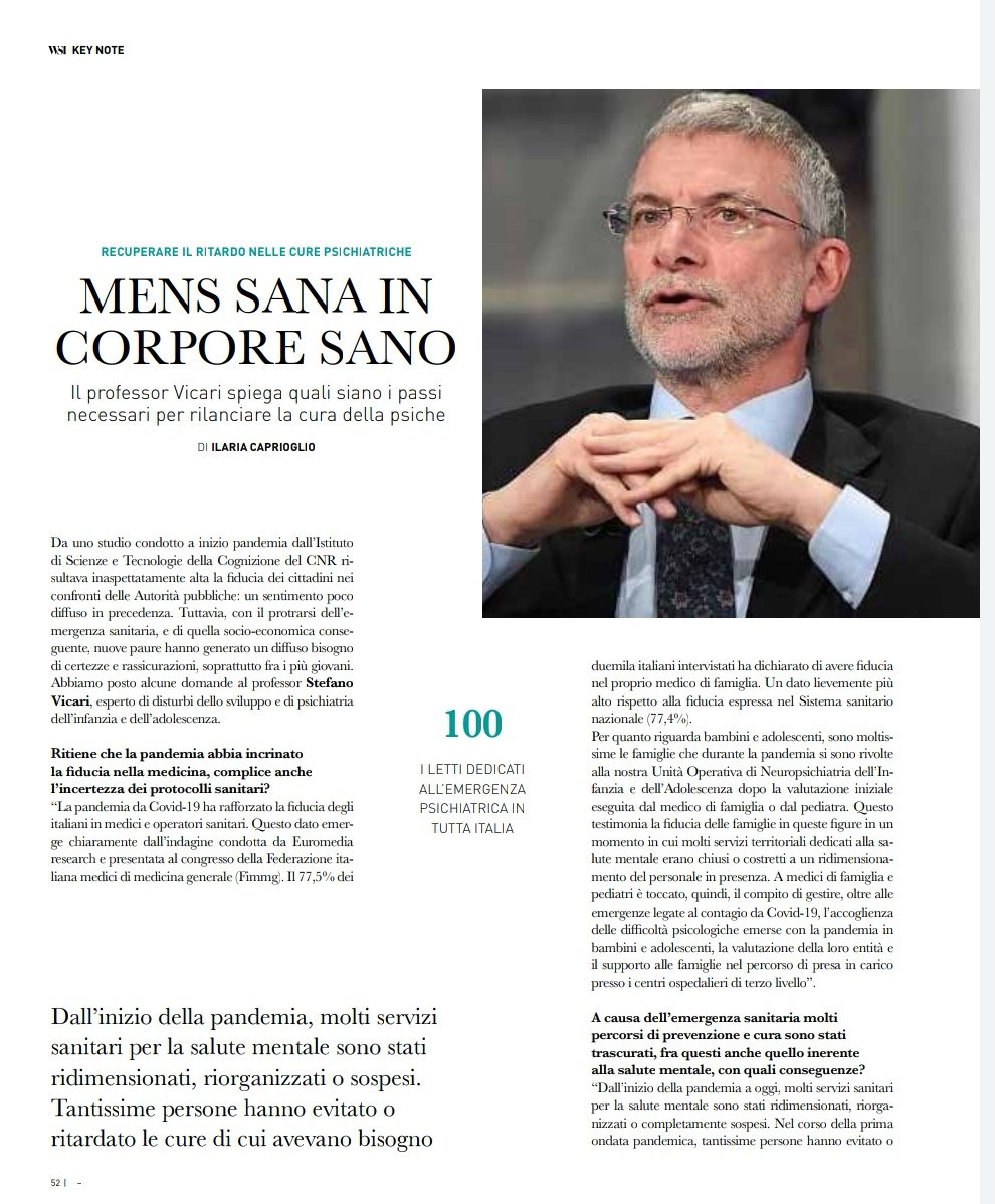 IlaCaprioglio's tweet image. Secondo l&apos;UNICEF in Europa 9 milioni di adolescenti soffrono di disturbi psichiatrici: ne abbiamo discusso, sul numero di gennaio di @wallstreetita in edicola, con il Professore @VicariStefano
#agenda2030 #sustenability #WSImagazine