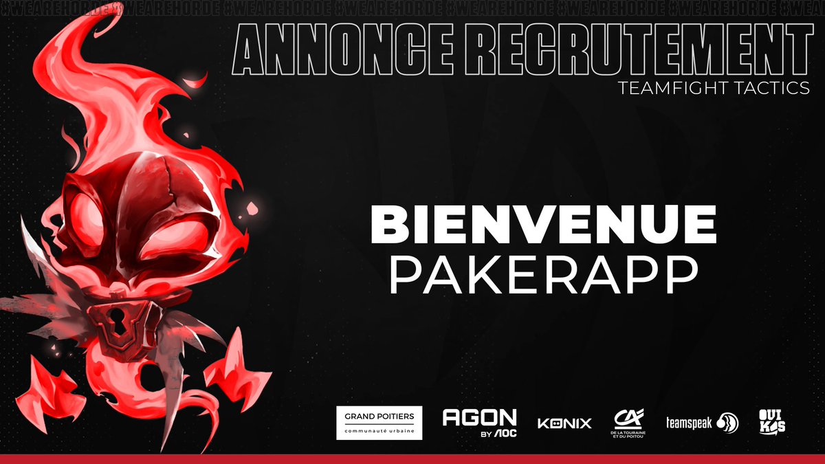 orKsGP's tweet image. 🚨𝐀𝐍𝐍𝐎𝐍𝐂𝐄 𝐑𝐄𝐂𝐑𝐔𝐓𝐄𝐌𝐄𝐍𝐓🚨

La Horde se lance sur @TFT avec son nouveau joueur @urbaniakpaul ! 👊

Bienvenue à toi dans l'équipe ! #WeAreHorde🔴⚫️