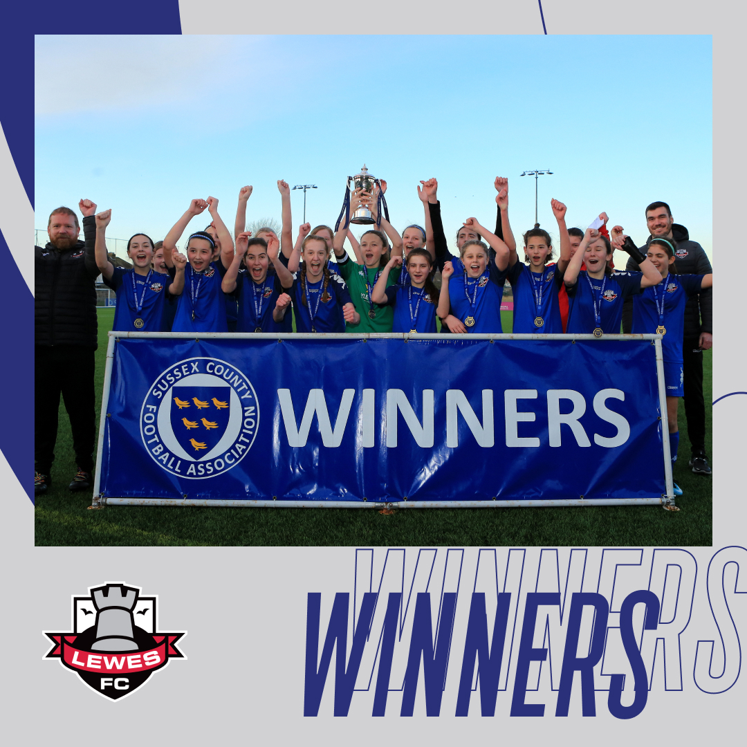 SussexCountyFA's tweet photo. 🥳 Congratulations to Lewes who win the Sussex Girls Challenge Cup (Under-14s) with a 6-0 win over @WithdeanYouthFC!! 

#CountyCup🏆 https://t.co/BrS0Y8PSl4