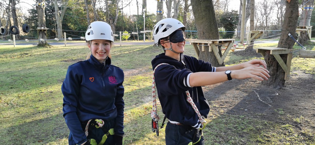 Some students this afternoon helping Mr Rowlands plan lesson progression ideas on the Low Ropes Course. Blindfolds and buckets of water.... Very difficult. Thanks for your help team! <a href="/Fettes_College/">Fettes College & Fettes Prep</a>