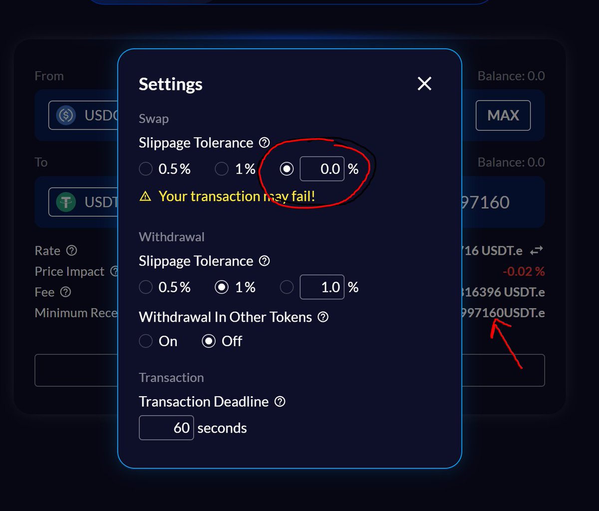 MagicCMan_'s tweet photo. @crypto_condom @_10delta_ @CurveFinance @Platypusdefi @UnlimitedPowaa @ConvexFinance Don't get your point. It just discount the slippage tolerance so final swap is not that. Slippage is absolutely minimal. https://t.co/V5KUj231dl