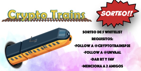 UnVaal's tweet image. SORTEO DE 5 ACCESOS A WHITELIST DE @CryptoTrainsP2E 
 
CONDICIONES:
👉 Follow a @CryptoTrainsP2E 
👉 Follow a @UnVaal 
❤️Dar RT y FAV a este Tweet.
👀Menciona a 2 amigos.

🚈Ganadores: Martes 18, 13:00 UTC.