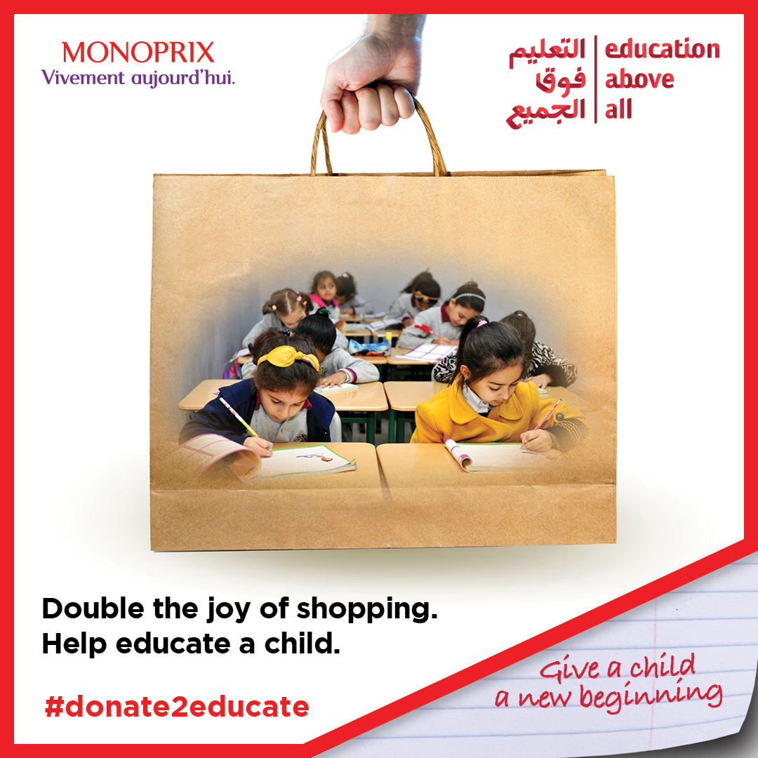 EaaDonate's tweet photo. When you shop at Monoprix, tell the cashier you want to make a donation to EAA. Choose your donation amount and it will be added to your bill. Your donations help EAA provide a quality education to the world’s most marginalized children.
#EAA #MonoprixQatar
@MonoprixQatar https://t.co/Wb2WEtQFcP
