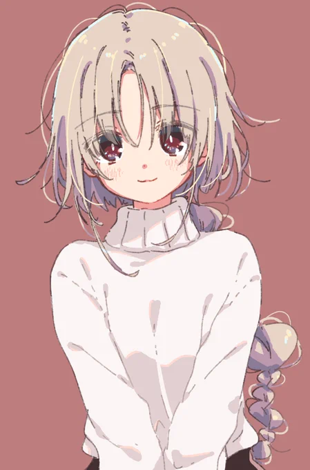 三編み白セーターお姉さん 