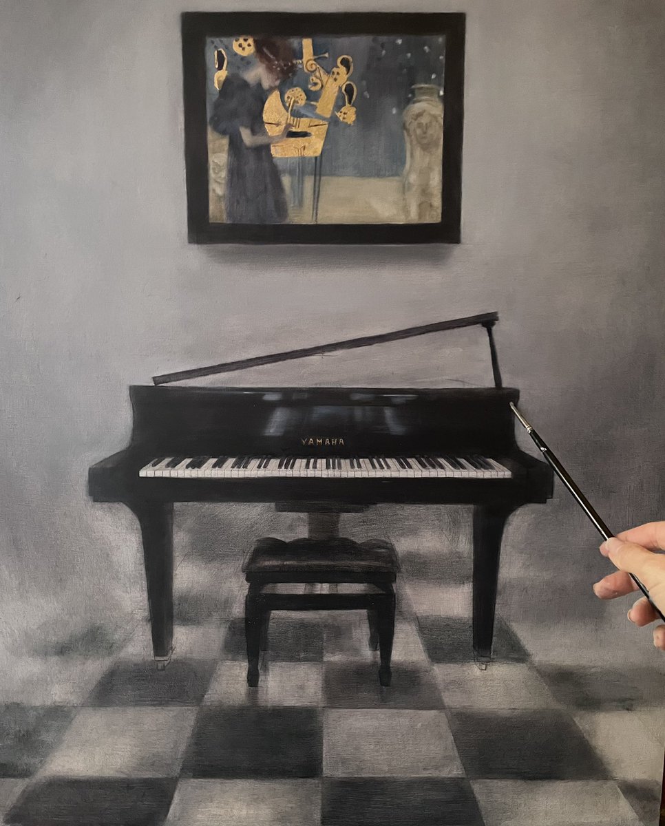denisefindlay's tweet image. Loving working on this musically inspired piece. Including one of my favourite Klimt paintings.