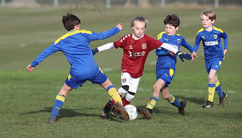 ntfc's tweet image. 📸Images from today's action for @NTFC_Academy under 10s - thank you to @dbfbcomms and @InTownAuto for supporting the Northampton Town Academy
