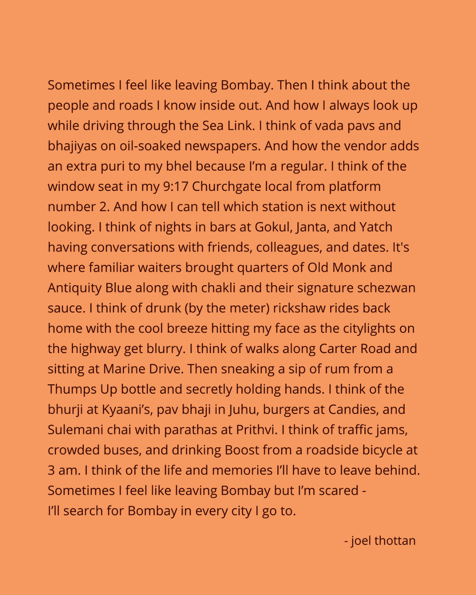 iammojojojoe's tweet photo. To that strange feeling of wanting to leave #Bombay but not being able to. https://t.co/bDbV4JqPDF