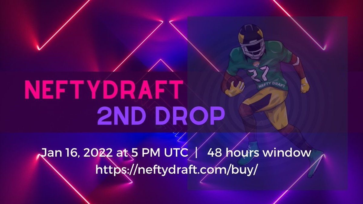 NeftyDraft's tweet image. NeftyDraft Second NFT Drop is now live
Mint website neftydraft.com
3 lucky winner will receive 100 ADA and 25000 NEFTY Tokens
Limited time sale 48 hrs only.

#CNFT #NEFTYDRAFT #CARDANO #ADA #CNFTCOMMUNITY #CNFTDROP