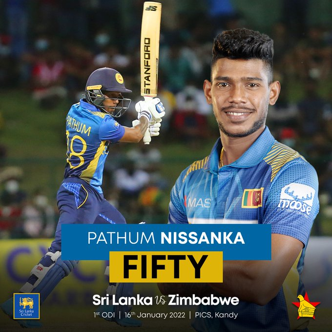 SriLankaTweet's tweet photo. Sri Lanka ශ්‍රී ලංකා இலங்கை WON  🇱🇰🏏
#SriLanka won the 1st ODI cricket match against Zimbabwe by 5 wickets.
ZIM 296/9
SL 299/5
Pathum Nissanka 75, Dinesh Chandinal 75, Charith Asalanka 71
#LKA #SLvZIM #SriLanka #Cricket https://t.co/EA9r6lSqnx
