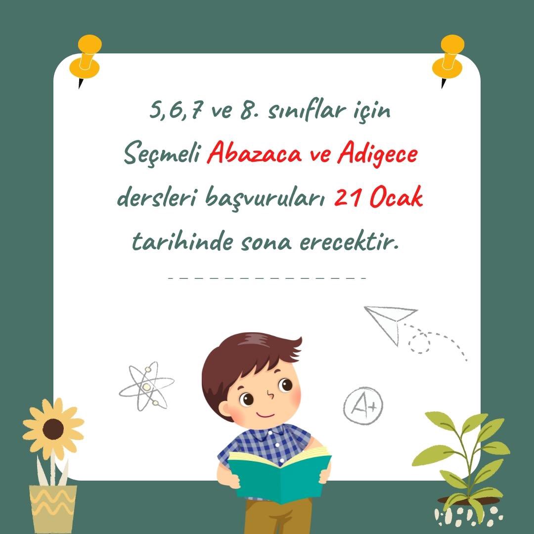 KAFFED's tweet photo. 5, 6, 7, ve 8. sınıflar için Seçmeli Abazaca ve Adigece dersleri başvuruları 21 Ocak tarihinde sona erecektir. 

#AnadiliniSeç https://t.co/Q2bO0TJrXF