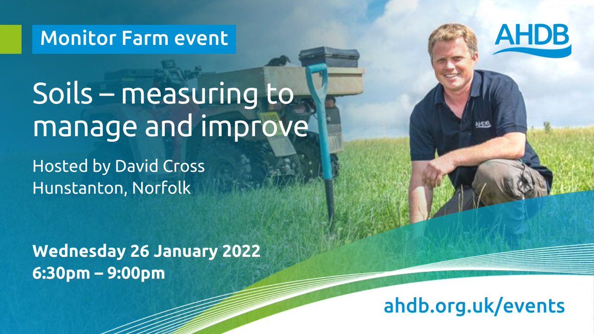 AHDB_BeefLamb's tweet photo. Find out more about how to measure, manage and improve #soil health on your #farm. Join us 26 Jan as we visit one of our new #MonitorFarms @davidpcross to discuss opportunities that have been 'dug up' following a recent soil health review. Book online ▶️ https://t.co/0VFw7op17P https://t.co/5Yk0ZQhEIv