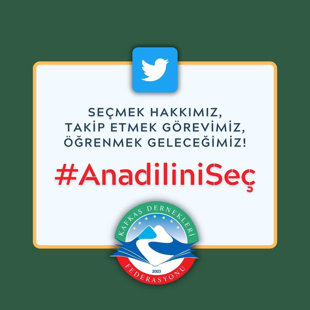 istkafkas's tweet photo. Seçmek hakkımız,
Takip etmek görevimiz,
Öğrenmek geleceğimiz!

#AnadiliniSeç https://t.co/D3A4yWDh5k