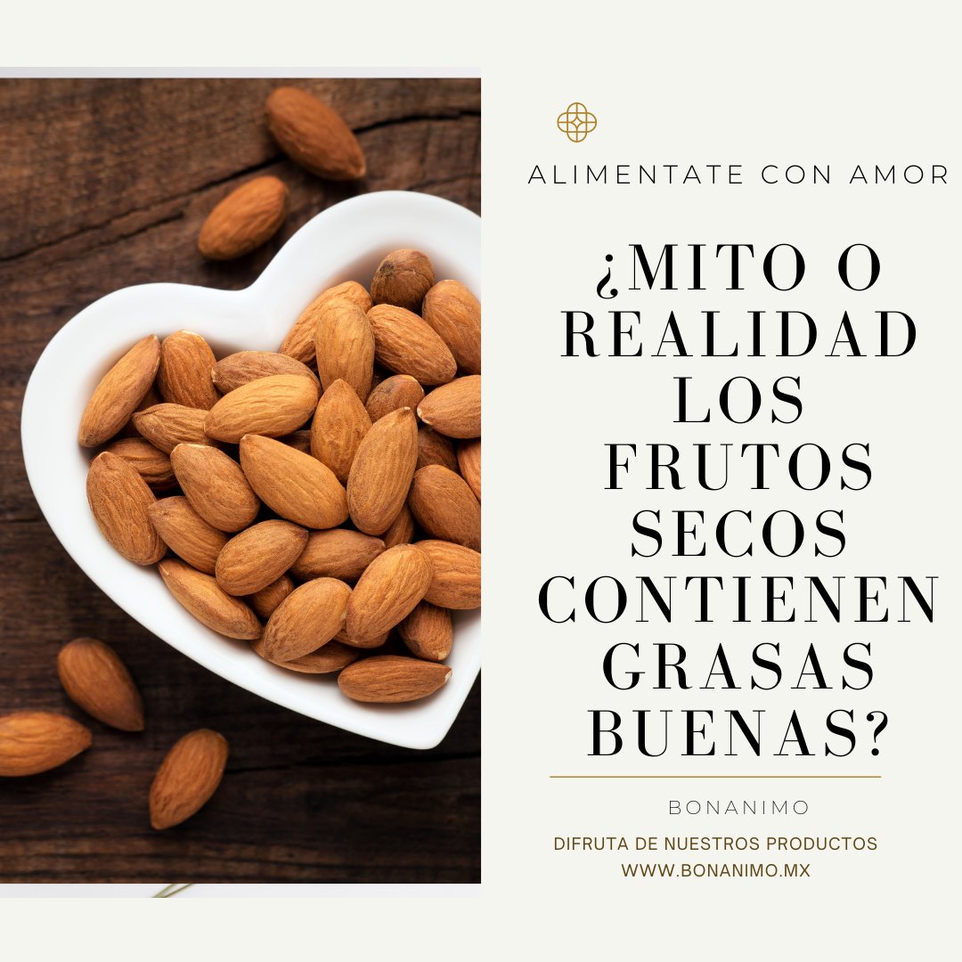 bonanimo's tweet photo. Las grasas que tu cuerpo obtiene de los frutos secos te aportan nutrientes esenciales, tienen propiedades antioxidantes y ayudan a tu cuerpo a absorber y transportar las vitaminas liposolubles A, E, D y K. Son parte importante en la construcción del tejido nervioso. #bonanimo https://t.co/usmsvTTapz