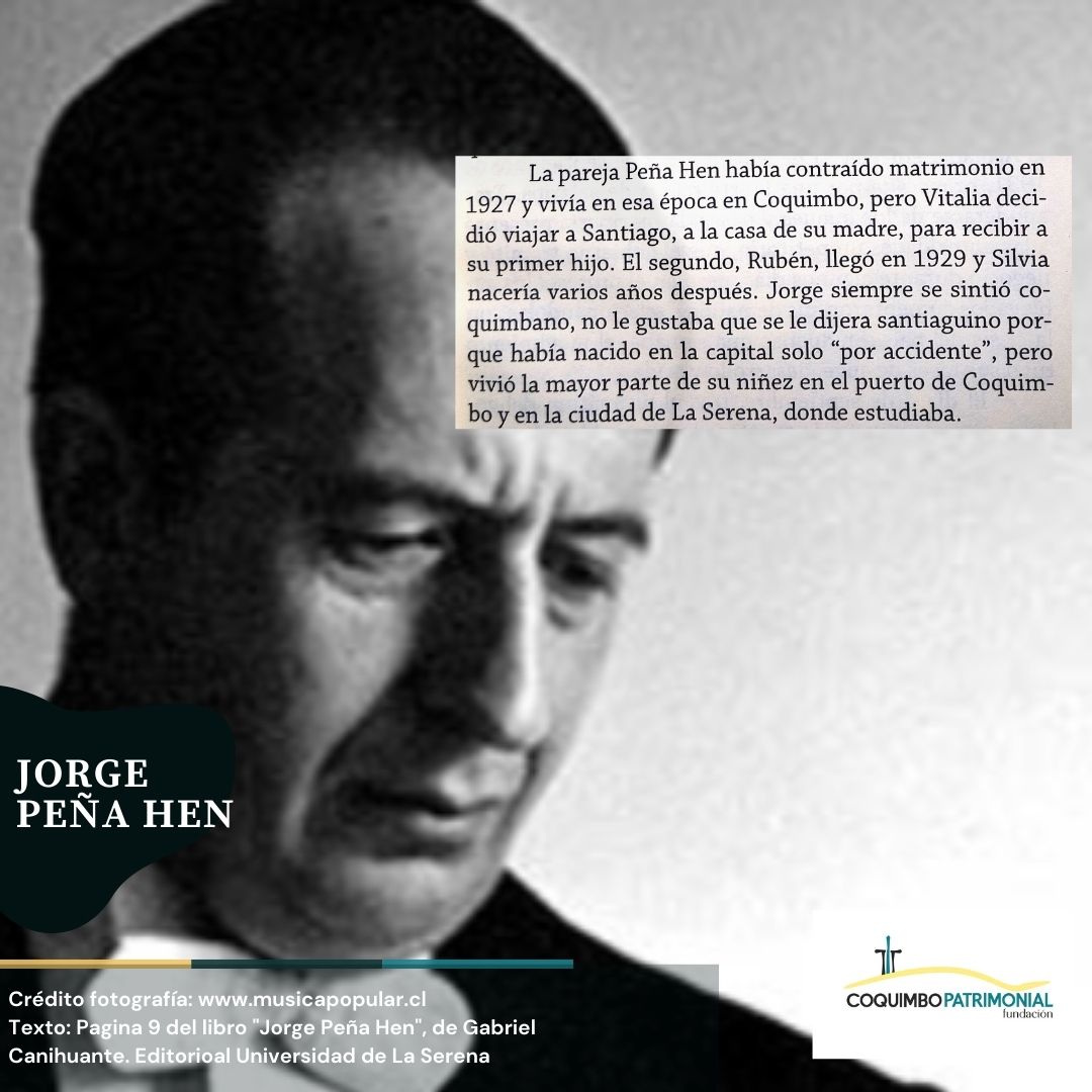 Un día como hoy nació el eximio musico Jorge Peña Hen, quien fuera fusilado en medio del horror de la Caravana de la Muerte.
<a href="/cqbopatrimonial/">Fundación Coquimbo Patrimonial</a> <a href="/culturacoquimbo/">Cultura Coquimbo</a>